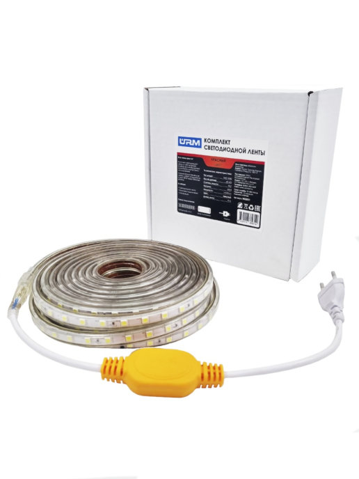 

Комплект светодиодной ленты SMD 5050, 60 LED, 220 В, 14.4 Вт, IP67, красный (10м), 14.4-N02030