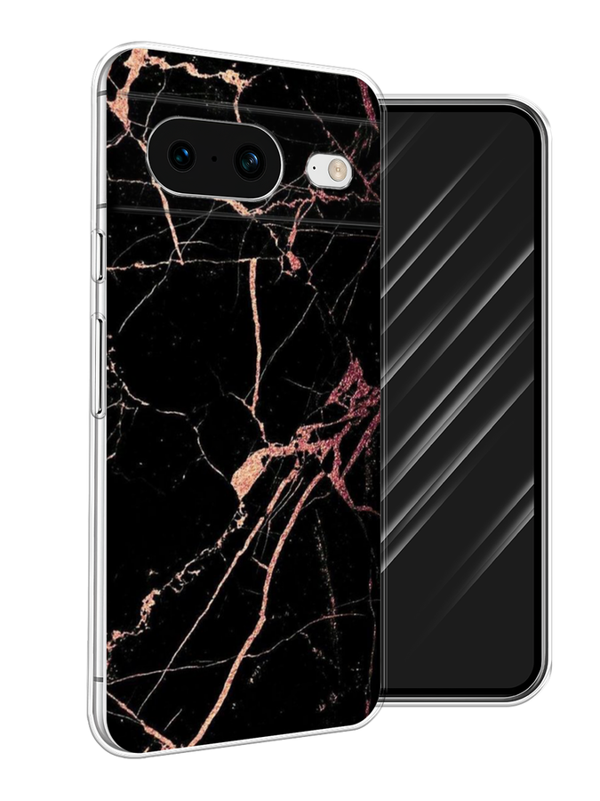 

Чехол Awog на Google Pixel 8 "Мрамор розовое золото", Черный;розовый, 271550-3