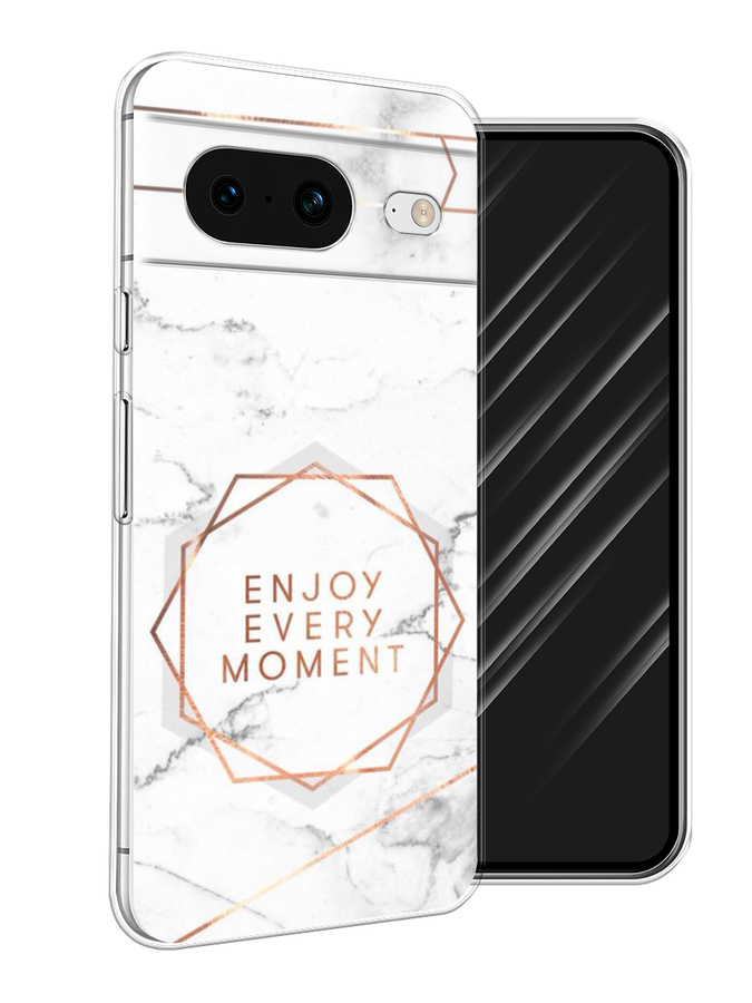

Чехол Awog на Google Pixel 8 "Enjoy every moment мрамор", Белый;розовый;серый, 271550-7