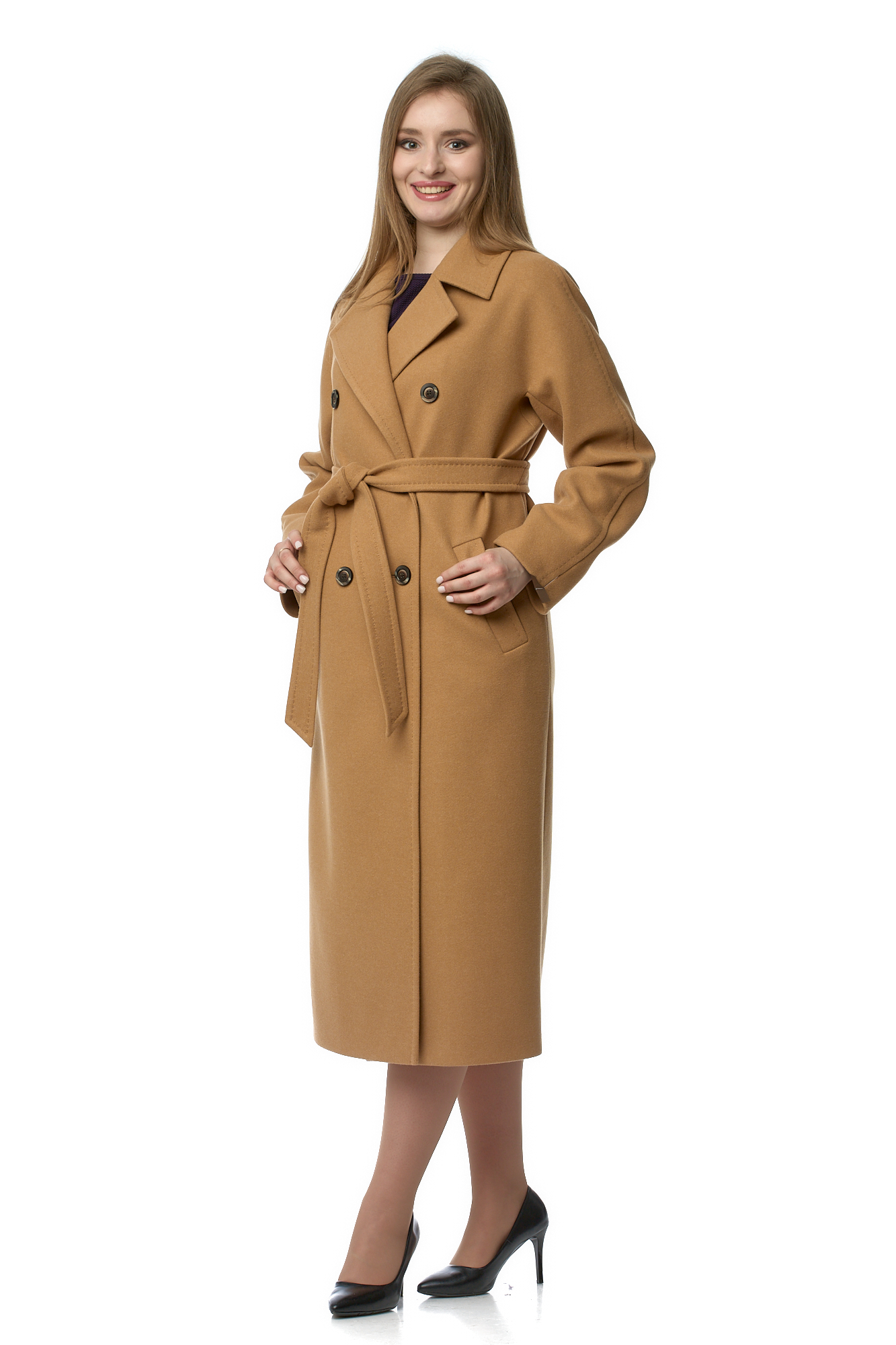 

Пальто женское МОСМЕХА 8021108 бежевое 50 RU, 8021108