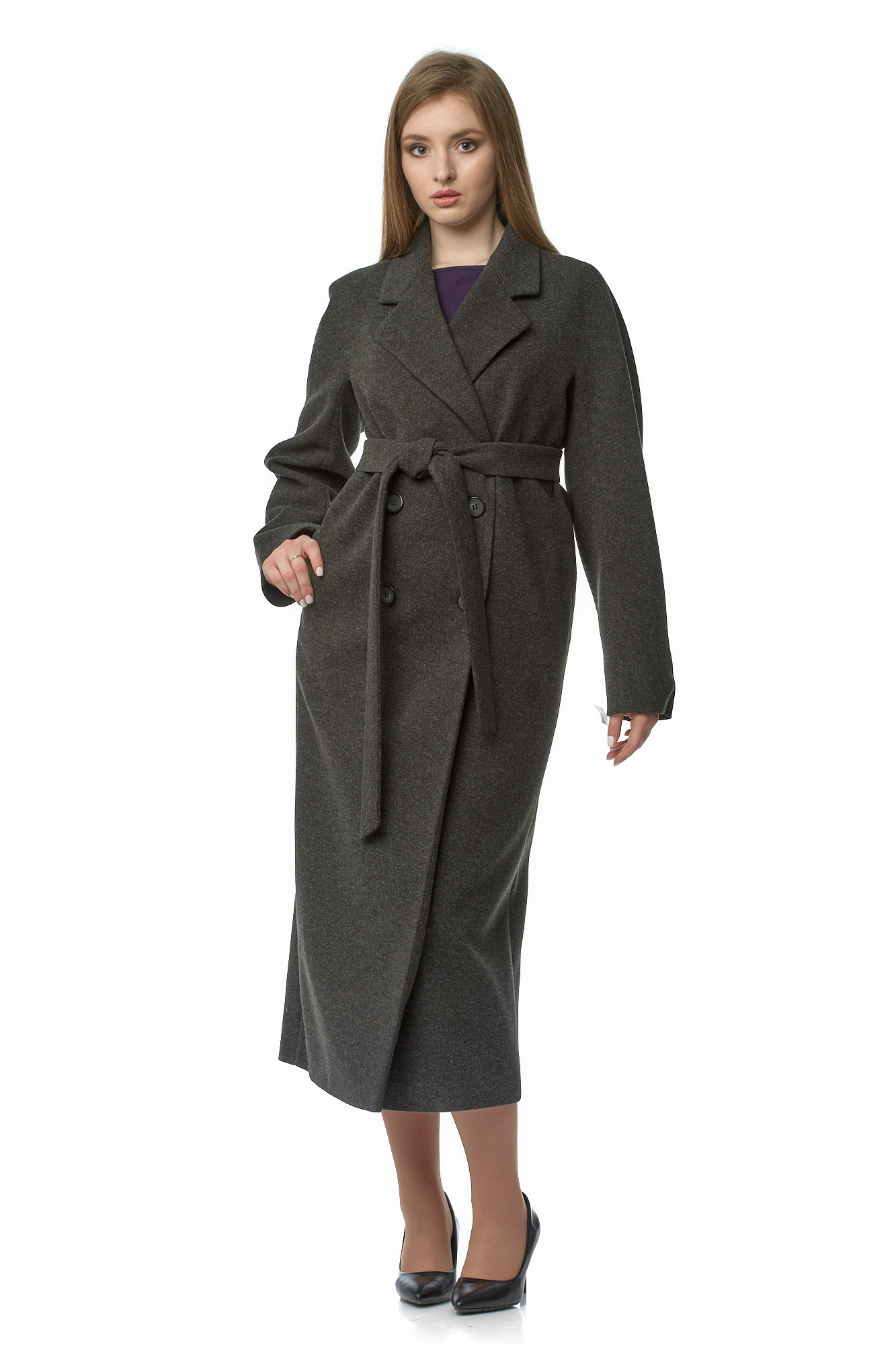 

Пальто женское МОСМЕХА 8021117 серое 52 RU, Серый, 8021117