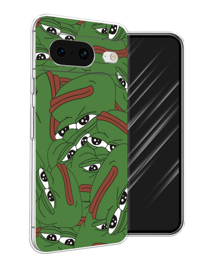 

Чехол Awog на Google Pixel 8 "Печальный frog", Зеленый;белый, 271550-9