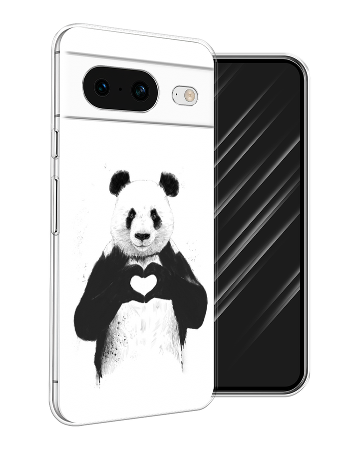 

Чехол Awog на Google Pixel 8 "Панда love", Серебристый, 271550-10