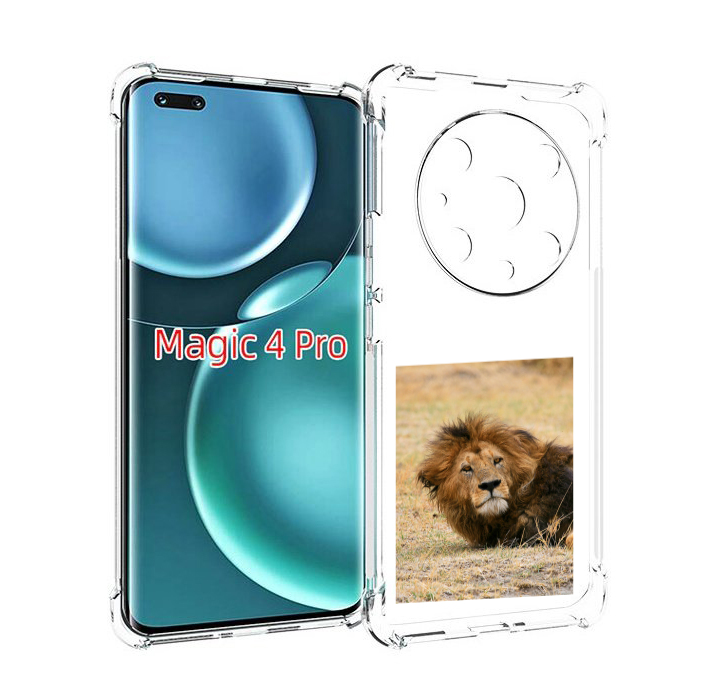 

Чехол MyPads Лев-лежит мужской для Honor Magic4 Pro, Прозрачный, Tocco