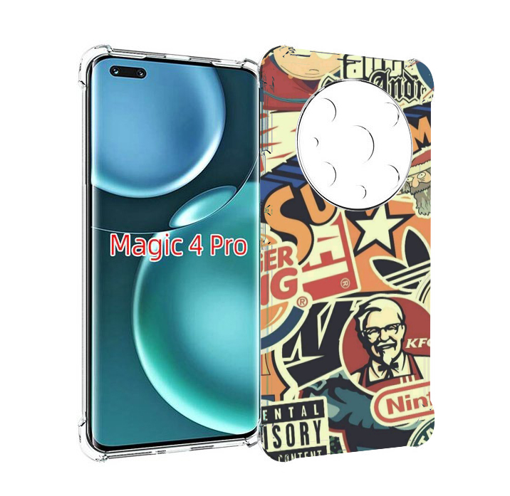 

Чехол MyPads Лейблы-на-постере для Honor Magic4 Pro, Прозрачный, Tocco
