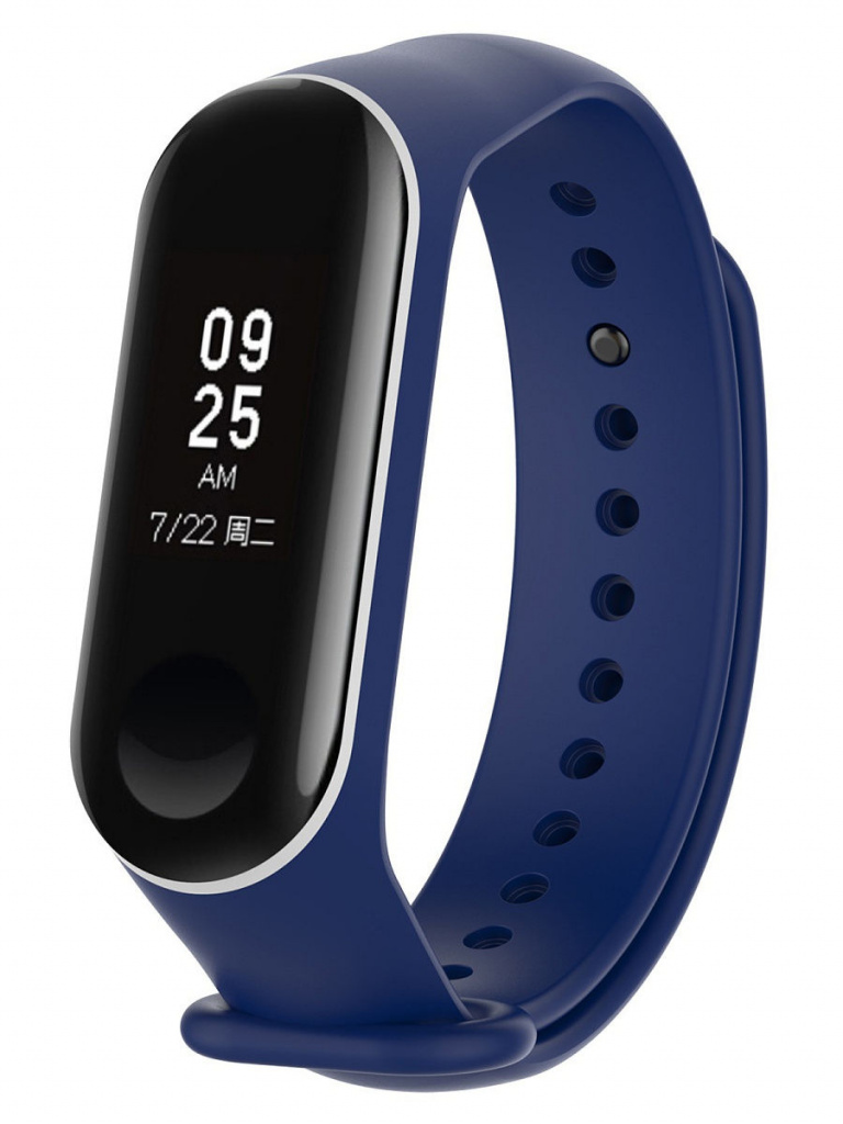 

Ремешок силиконовый для Xiaomi Mi Band 5 (2), синий, на кнопке