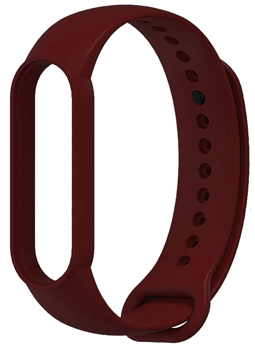 

Ремешок силиконовый для Xiaomi Mi Band 5 (16), бордовый, на кнопке