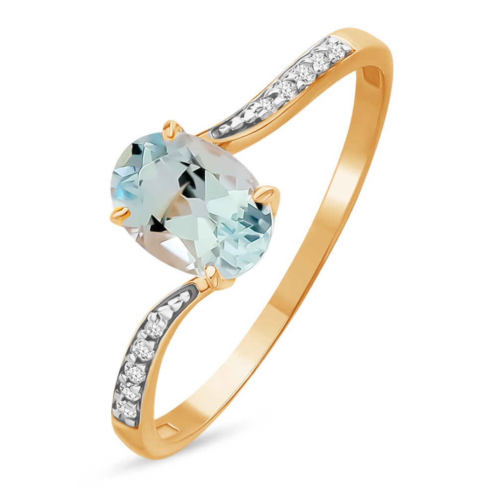 

Кольцо из золота р. , 585Gold 201015085, топаз\фианит, 201015085