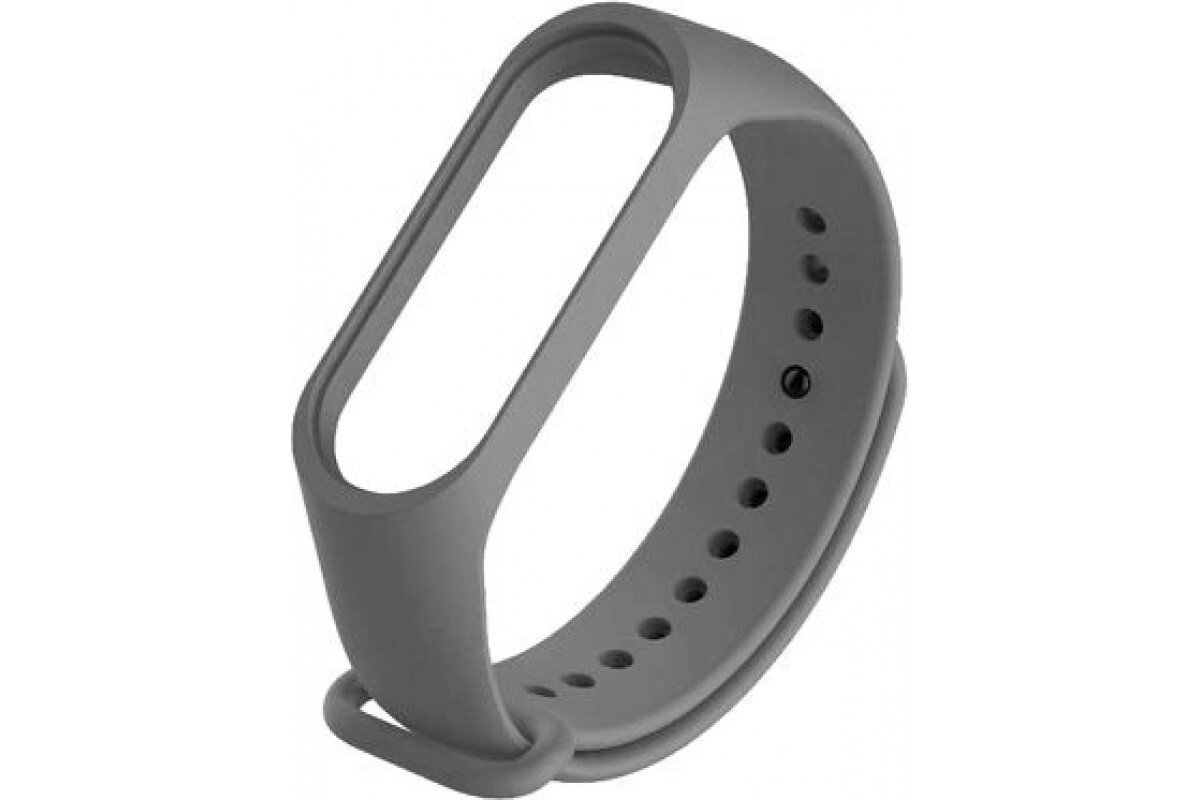 

Ремешок силиконовый для Xiaomi Mi Band 5 (22), серый, на кнопке