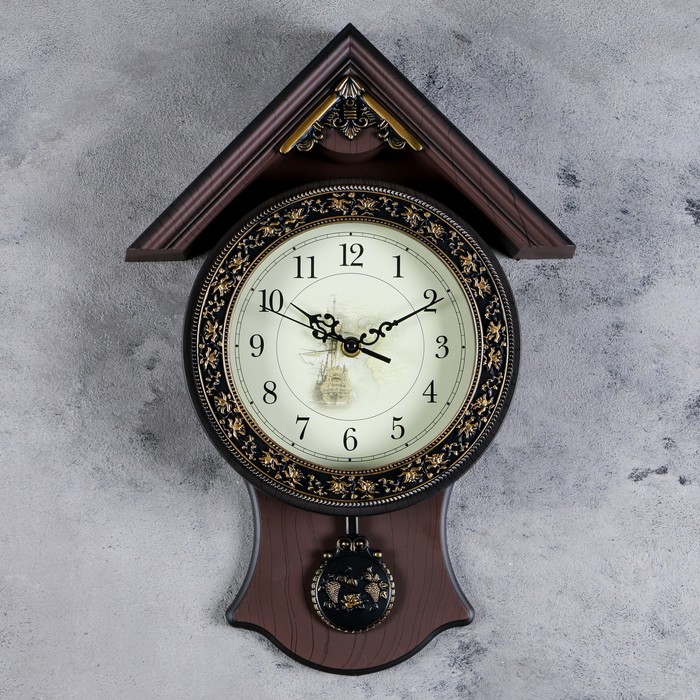 фото Часы настенные, серия: маятник, "элея", дискретный ход, 40 х 29 см china