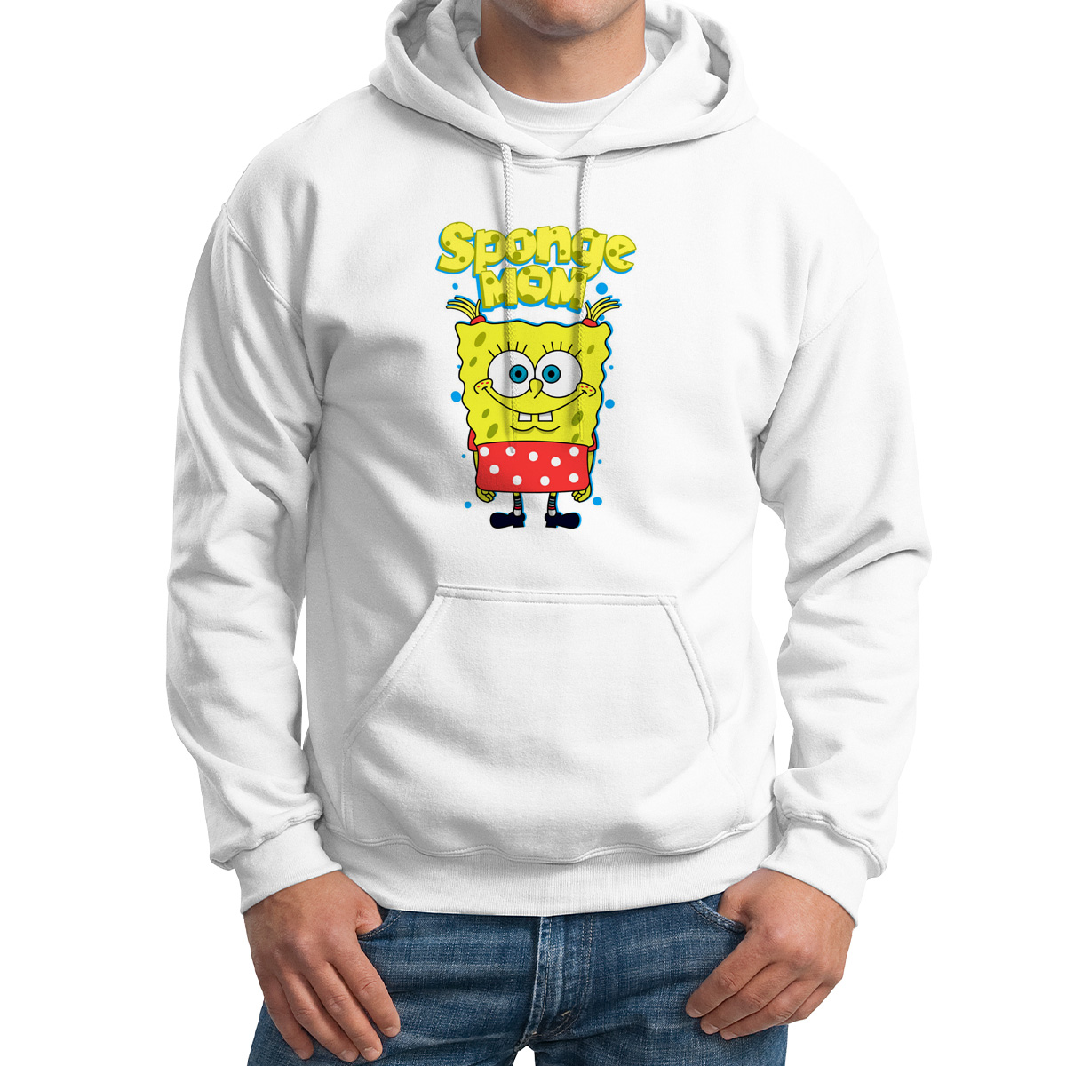 

Худи унисекс CoolPodarok Прикол Семья Sponge mom Спэнч Боб мама белое 50 RU, Белый, M0151788