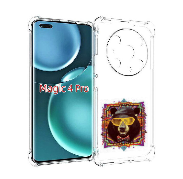 

Чехол MyPads Медведь в очках для Honor Magic4 Pro, Прозрачный, Tocco