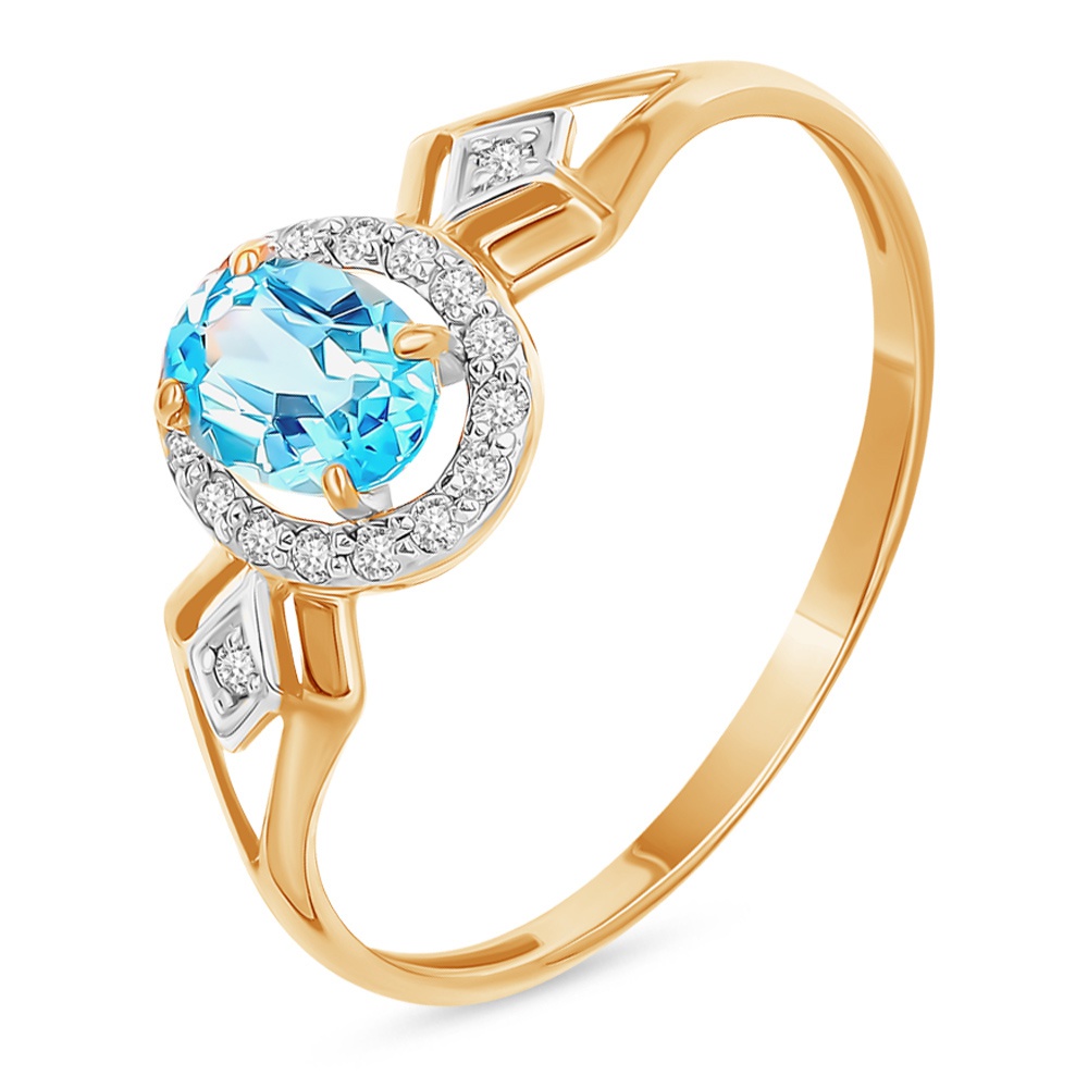 

Кольцо из золота р.  585Gold 201015357, топаз\фианит, 201015357