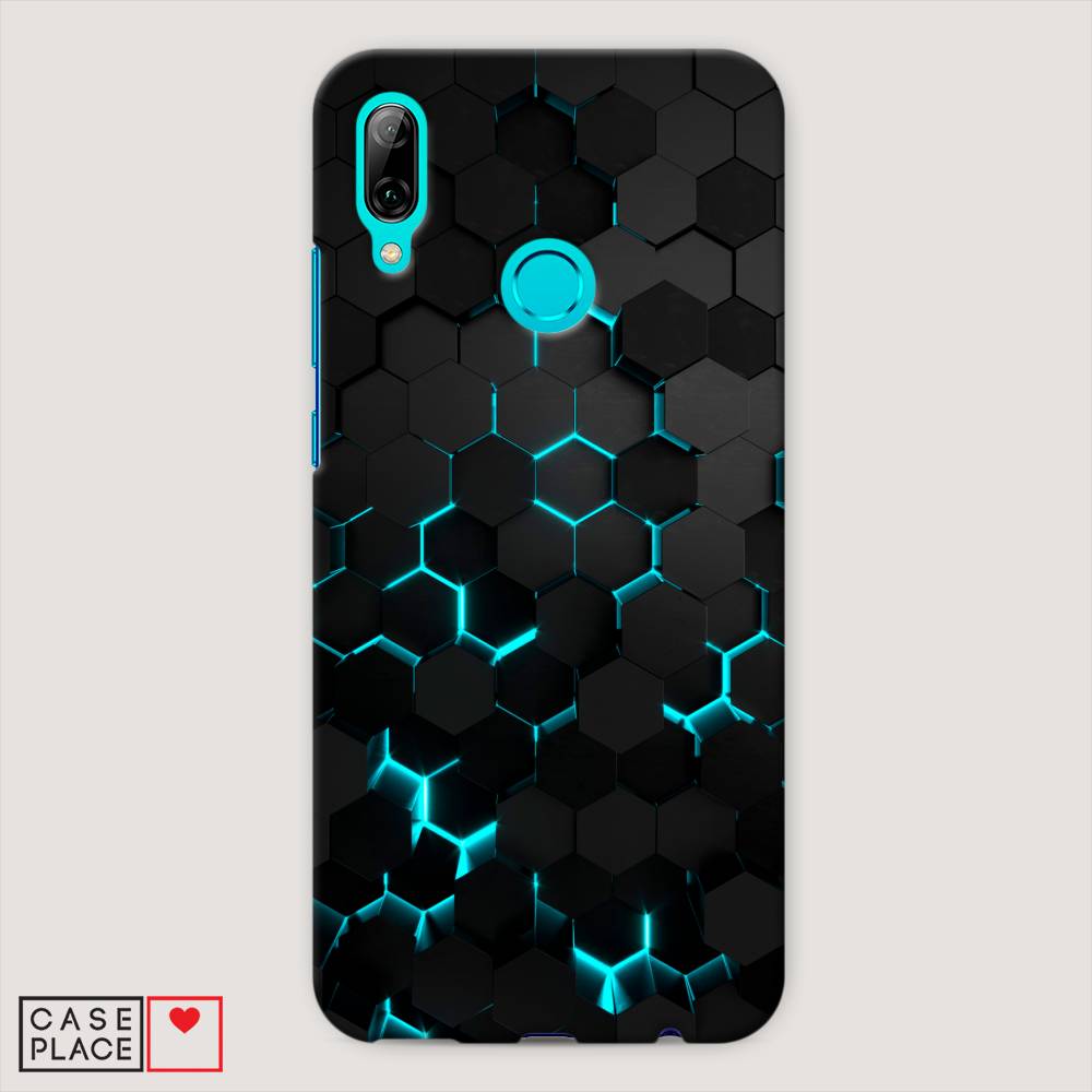 фото Чехол awog "соты бирюзовые" для huawei p smart 2019