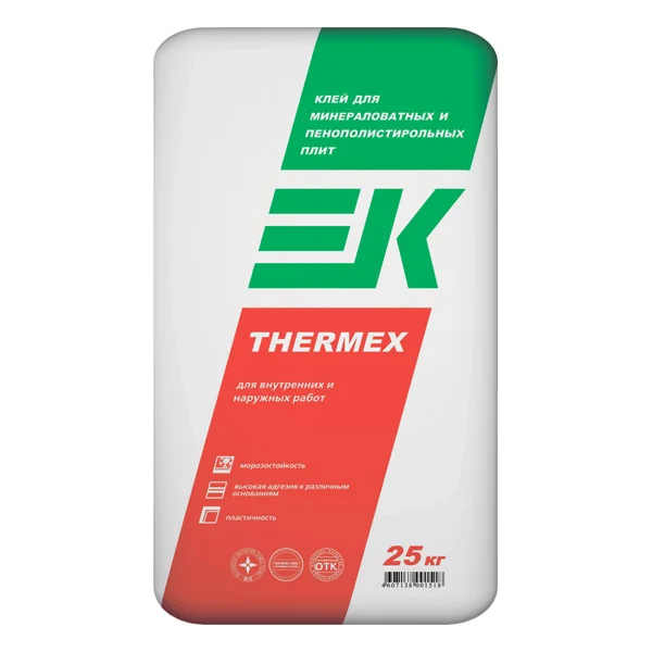 

Клей ЕК THERMEX для пенополистирола и минеральной ваты 25 кг