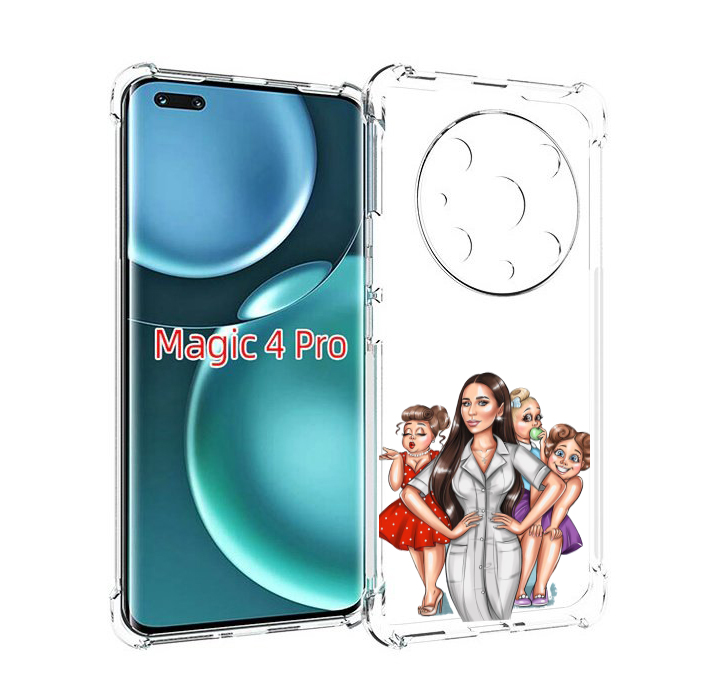 

Чехол MyPads Милые-дамы женский для Honor Magic4 Pro, Прозрачный, Tocco