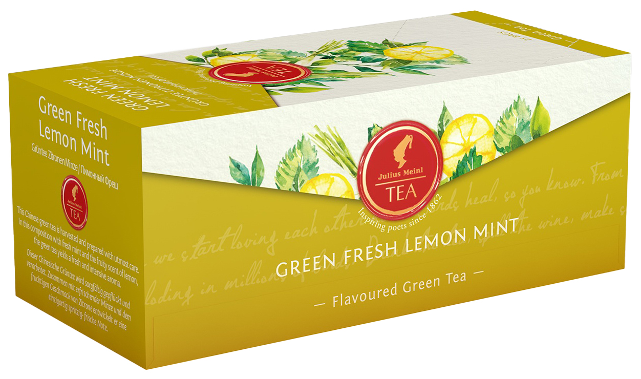 фото Чай зеленый julius meinl green fresh lemon mint, 25 пак.