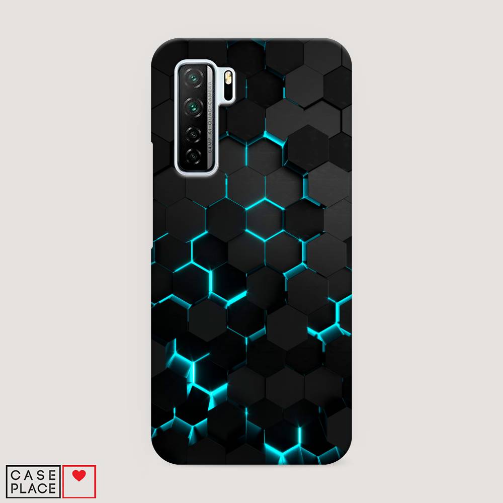фото Чехол awog "соты бирюзовые" для huawei p40 lite 5g