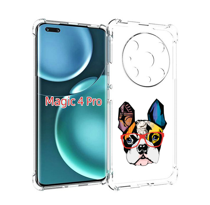 

Чехол MyPads Мопс-в-очках для Honor Magic4 Pro, Прозрачный, Tocco