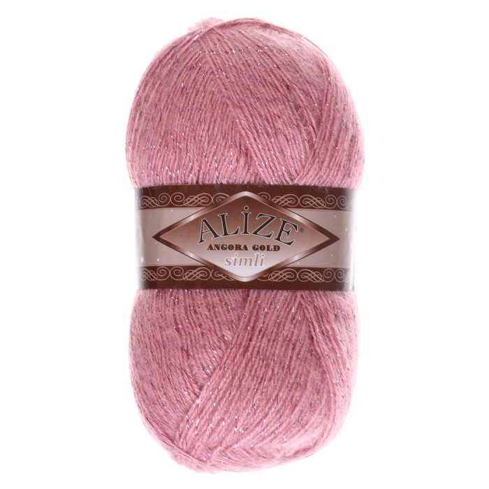 

Пряжа ALIZE "Angora Gold Simli", 500 мх100 г, 144 темная пудра, Розовый
