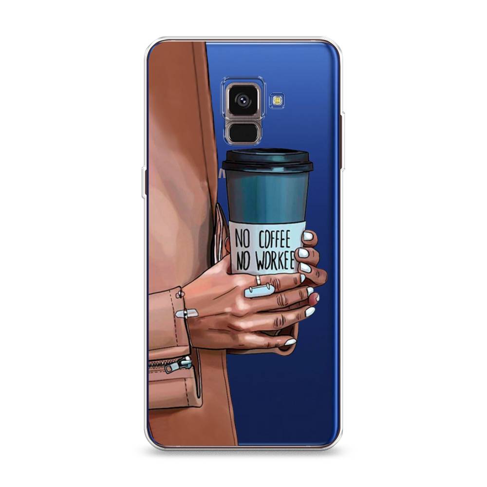 

Чехол Awog на Samsung Galaxy A8 2018 "No coffee", Разноцветный, 25450-7