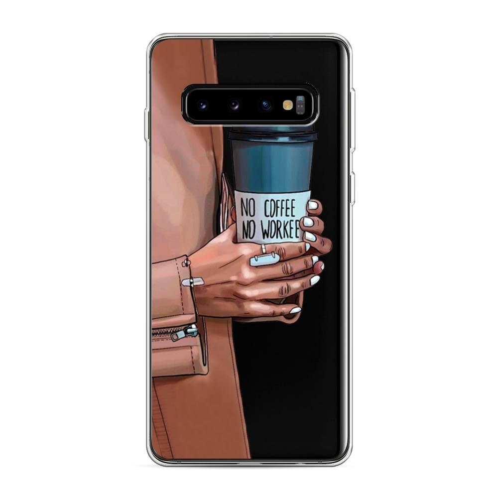 

Чехол Awog на Samsung Galaxy S10 "No coffee", Разноцветный, 27050-7