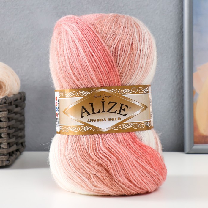 

Пряжа ALIZE "Angora Gold Batik" 20% шерсть, 80% акрил 550 м /100 гр (5652) - 1 шт, Розовый
