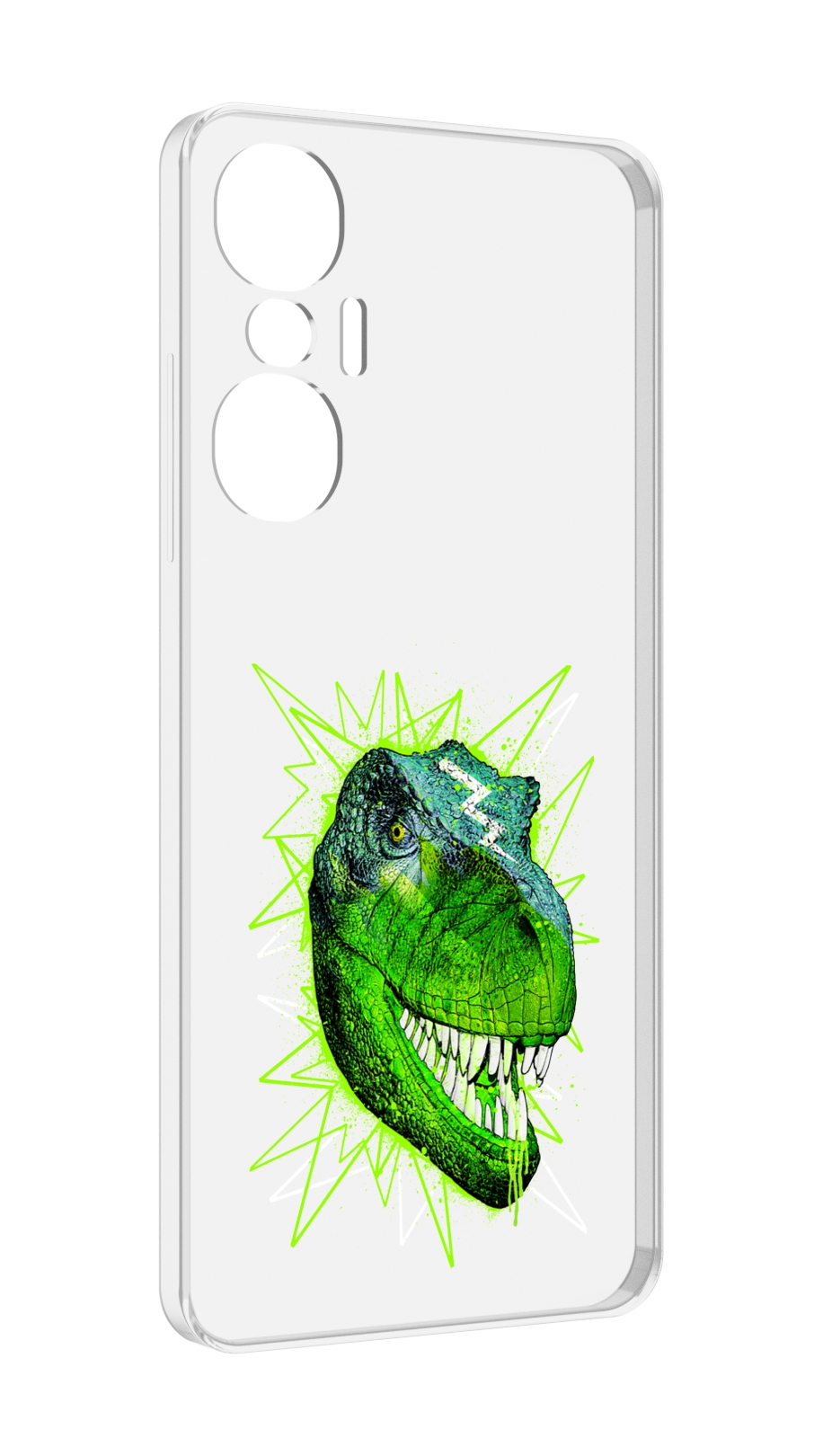 

Чехол MyPads зеленый динозавр для Infinix Hot 20S противоударный, Tocco