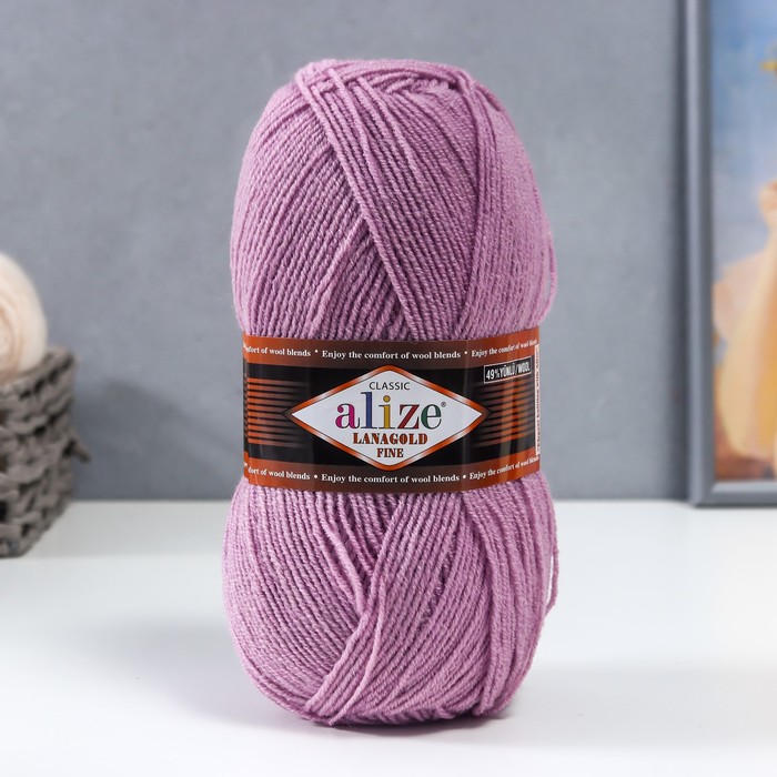 

Пряжа ALIZE "Lanagold fine" 49% шерсть, 51% акрил 390 м /100 гр (505) - 1 шт, Белый