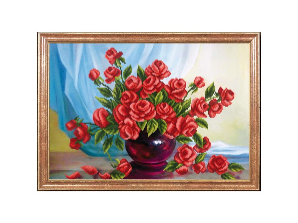 

Рисунок на ткани «Алые розы»