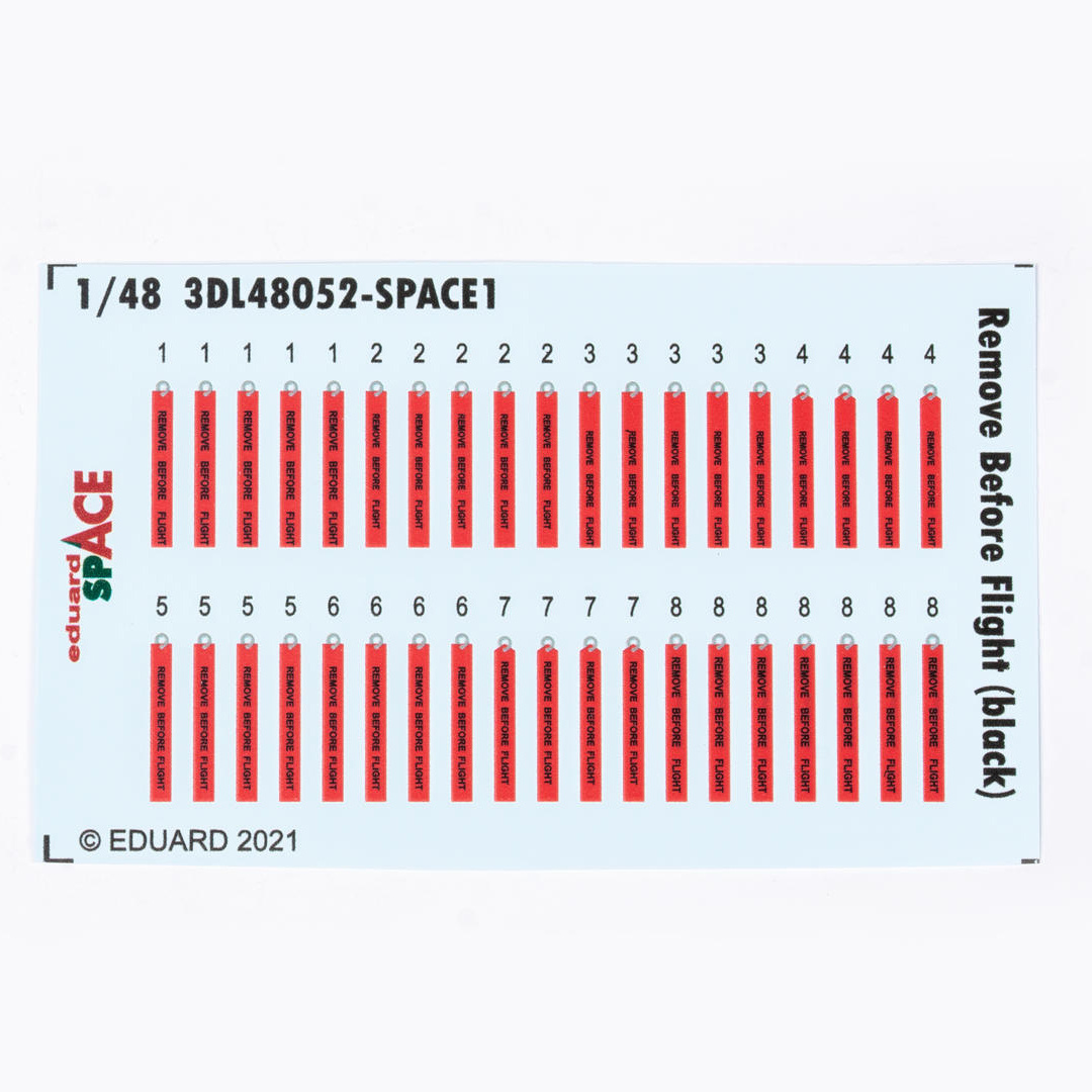 

3DL48052 Eduard 1/48 3D декали Remove Before Flight (чёрные) SPACE, Цветной