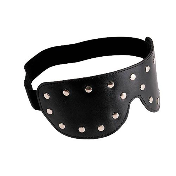Черная кожаная маска на глаза с заклепками, 3082-1, арт: 49668, черный,