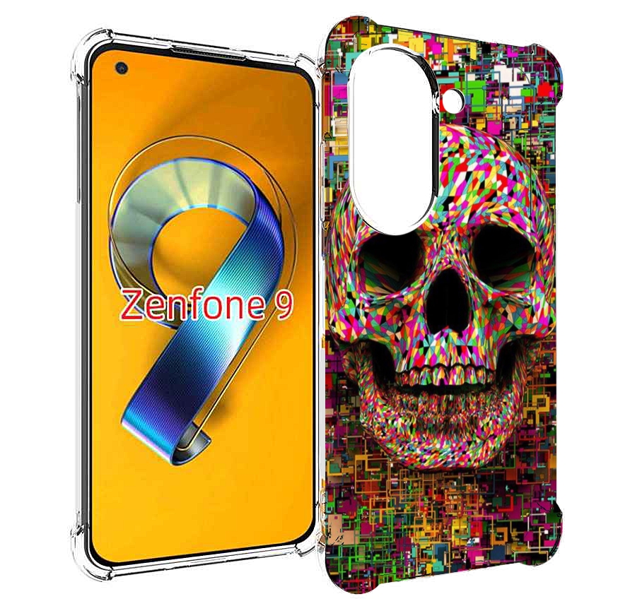 

Чехол MyPads череп красочные цвета для Asus Zenfone 9 (AI2202), Прозрачный, Tocco