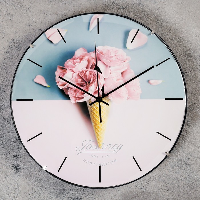 фото Часы настенные, серия: интерьер, "розовый рожок", плавный ход, d=30 см china