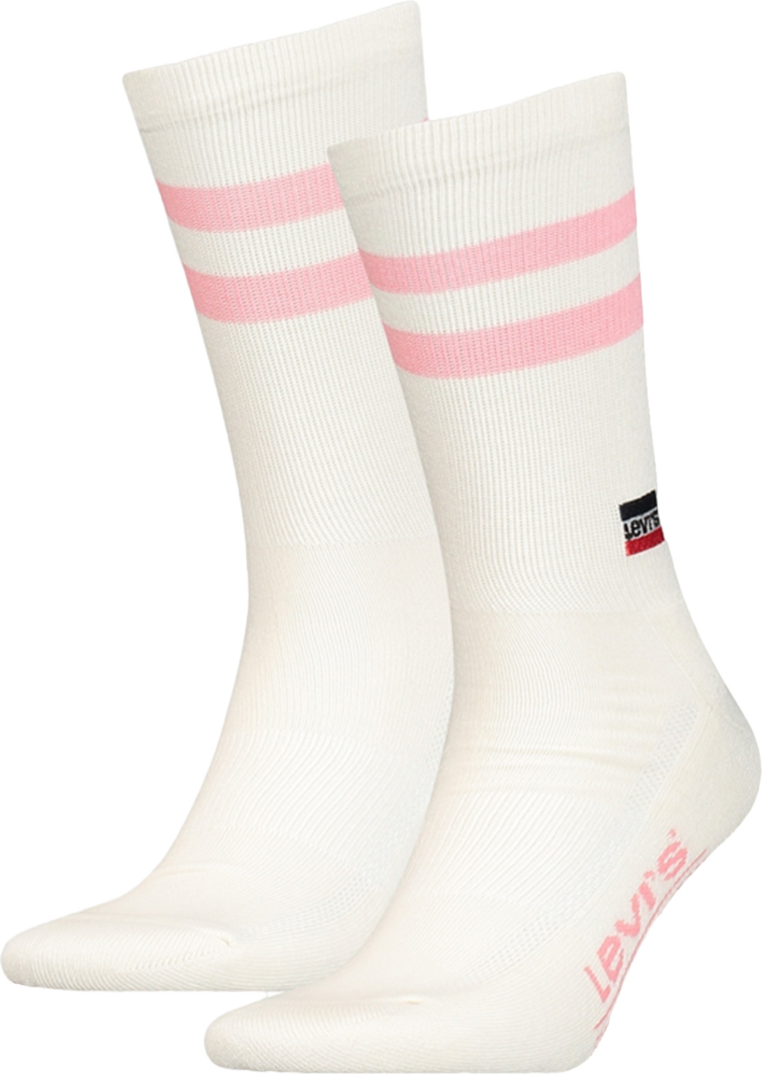 

Комплект носков унисекс Levi's Sport Stripe Regular Cut Socks 2P розовых 43-46, Розовый, Sport Stripe Regular Cut Socks 2P