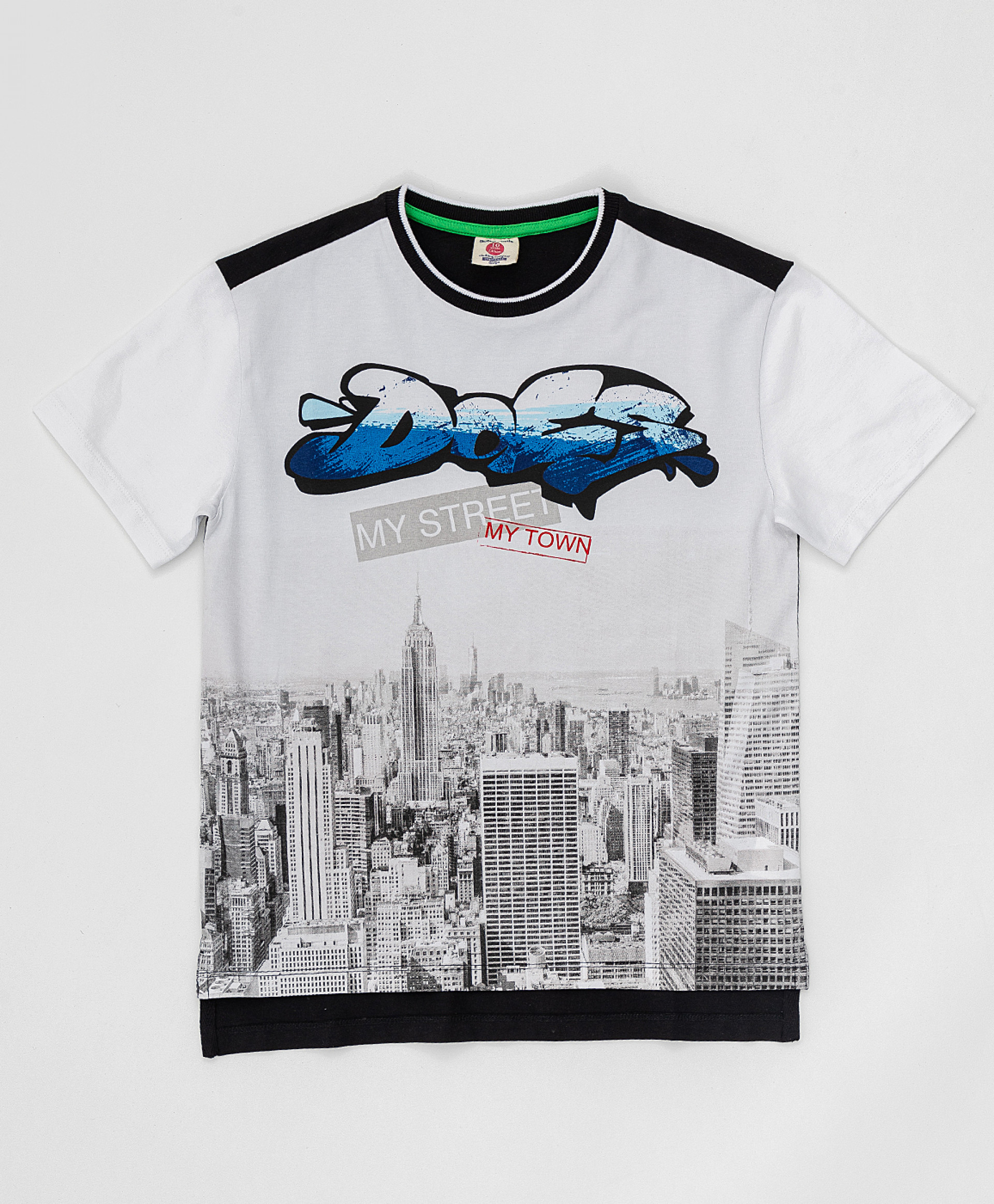 

Черно-белая футболка с принтом Button Blue 220BBBJC12040200, размер 146, 220BBBJC12040200