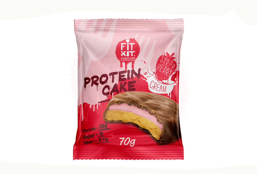 

FitKit FitKit Protein Cake 70 г, 1 шт, вкус: клубника со сливками
