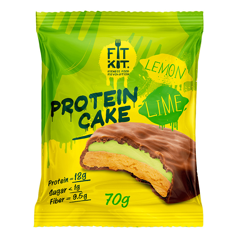 

FitKit FitKit Protein Cake 70 г, 1 шт, вкус: лимон-лайм