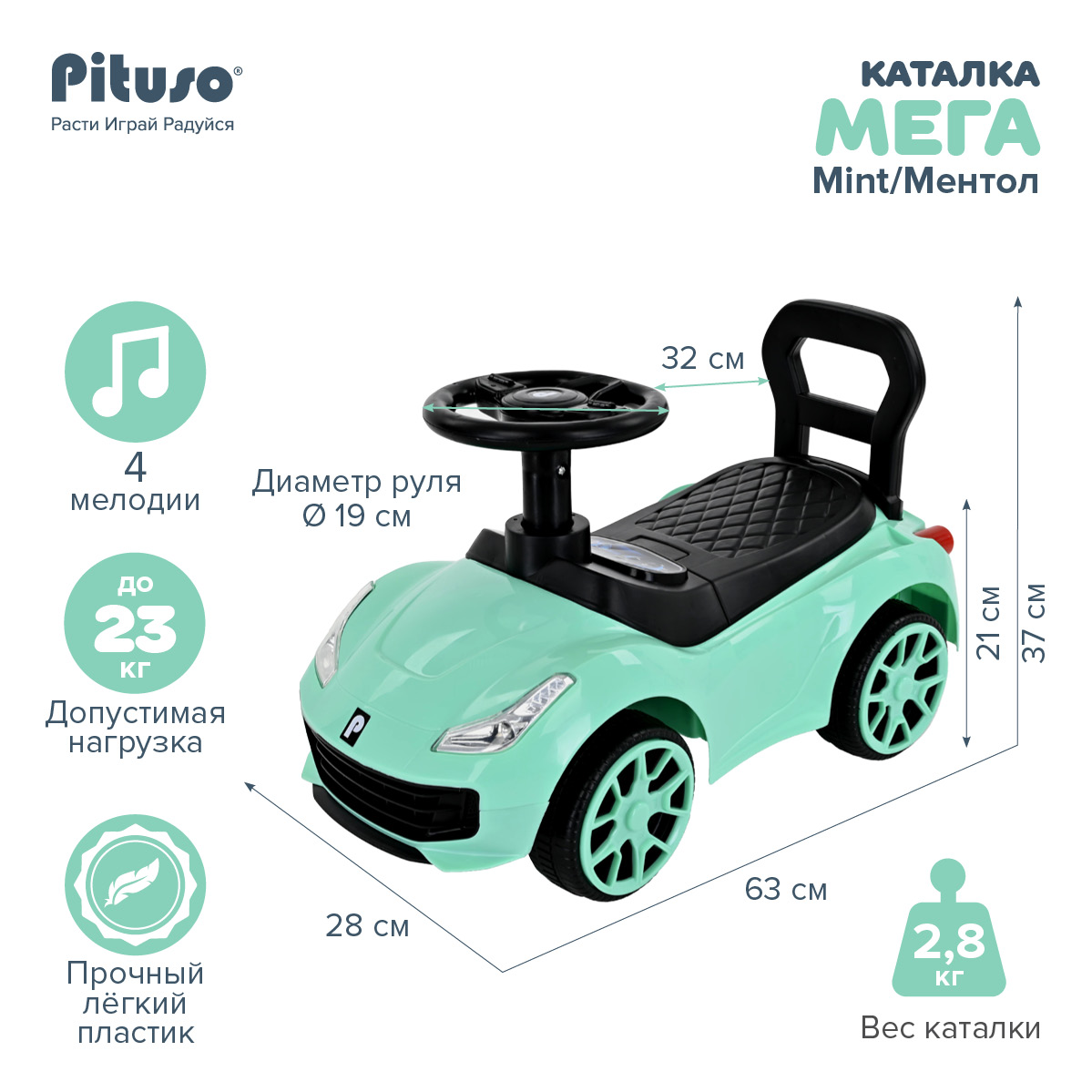 Каталка Pituso Спорт Мятный 3182₽