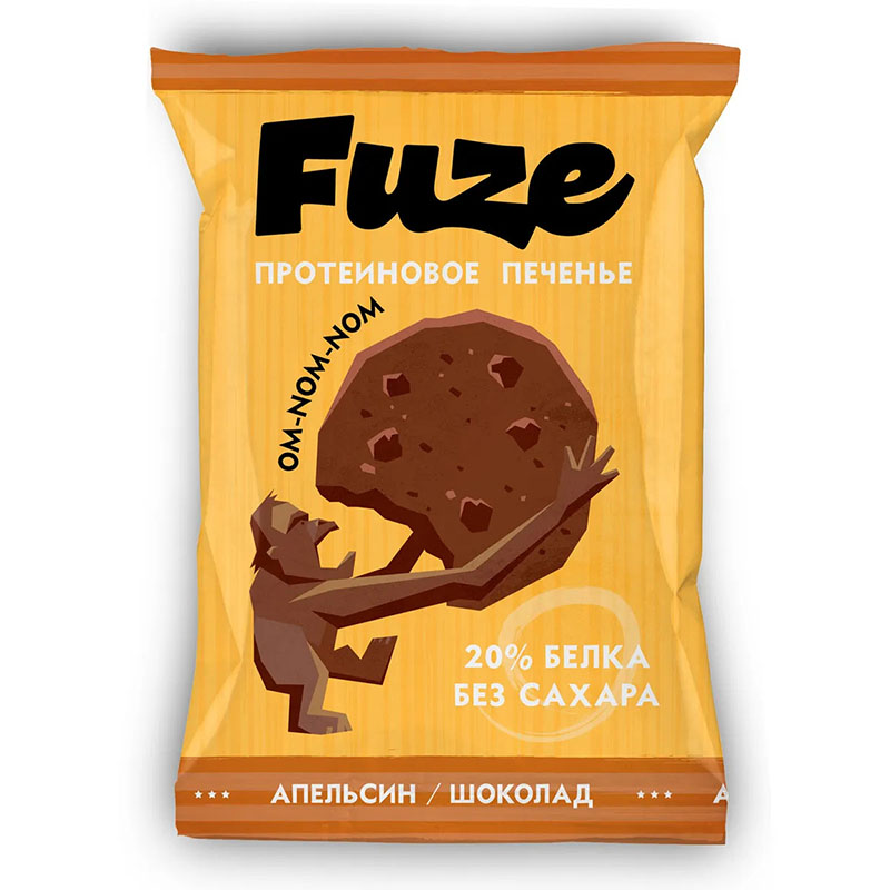 

Fuze Протеиновое печенье Fuze 40 г, 1 шт, вкус: апельсин-шоколад
