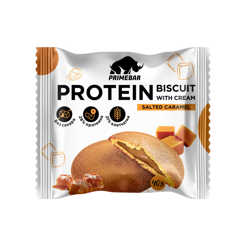 

PrimeKraft Protein Biscuit, 1 шт, вкус: соленая карамель