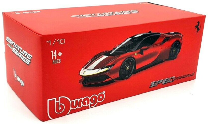 Машинка металлическая Bburago коллекционная 1:18 Ferrari Signature SF90 STRADALE 18-16911 bburago 1 18 ferrari sf90 2019 season f1 racing model alloy car model collect gifts toy
