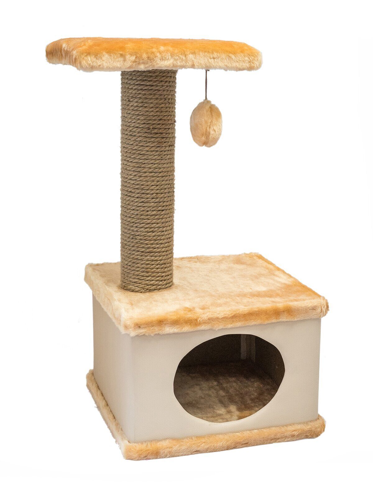 

Комплекс для кошек PetTails, бежевый, 2 уровня, 41 х 37 х h70 см