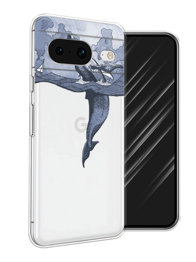 

Чехол Awog на Google Pixel 8 "Два измерения", Голубой;черный;прозрачный, 271550-7