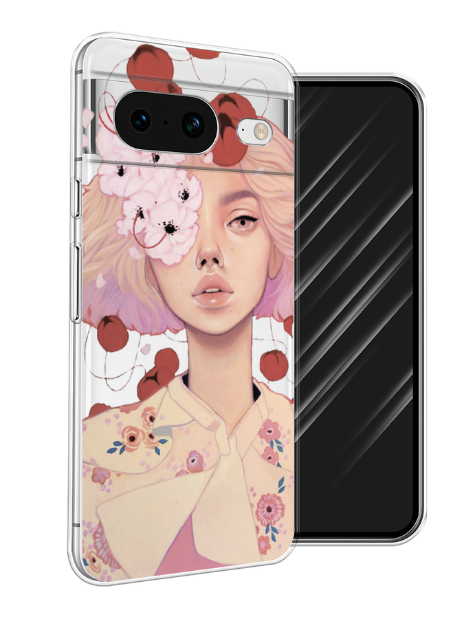 

Чехол Awog на Google Pixel 8 "Цветочная анархия", Бежевый;розовый;бордовый, 271550-7
