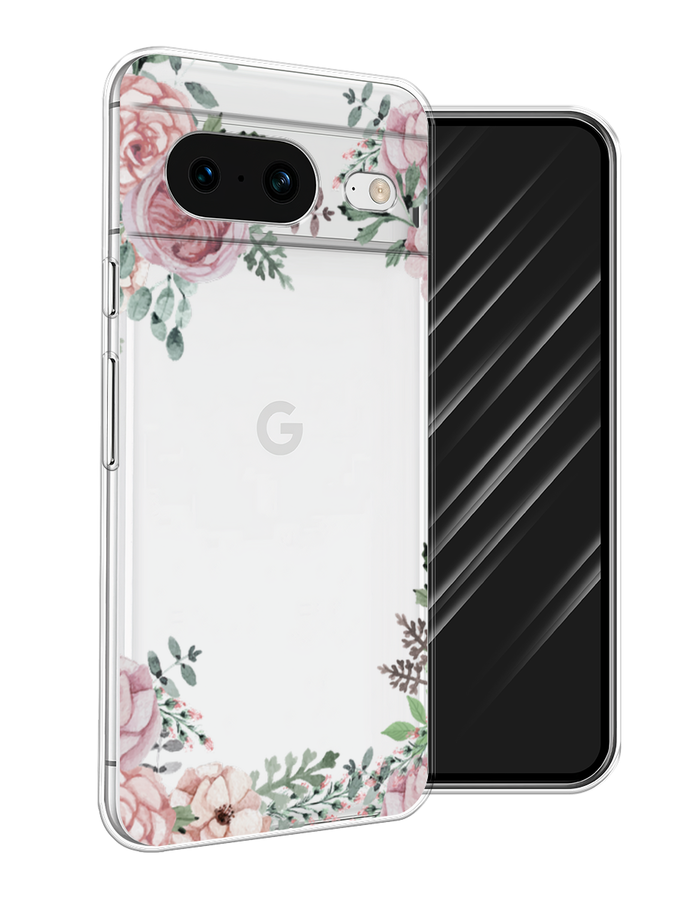 

Чехол Awog на Google Pixel 8 "Нежные розы акварель", Прозрачный;розовый;зеленый, 271550-8