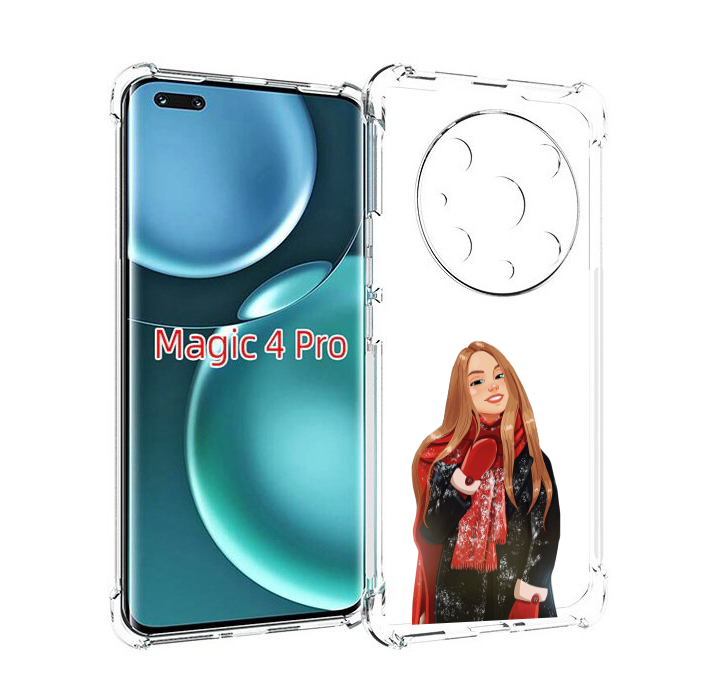 

Чехол MyPads Новогодний-зимний-арт женский для Honor Magic4 Pro, Прозрачный, Tocco