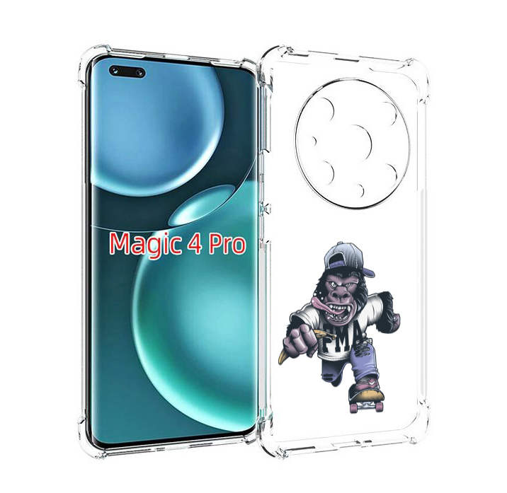 

Чехол MyPads Обезьяна на скейте для Honor Magic4 Pro, Прозрачный, Tocco
