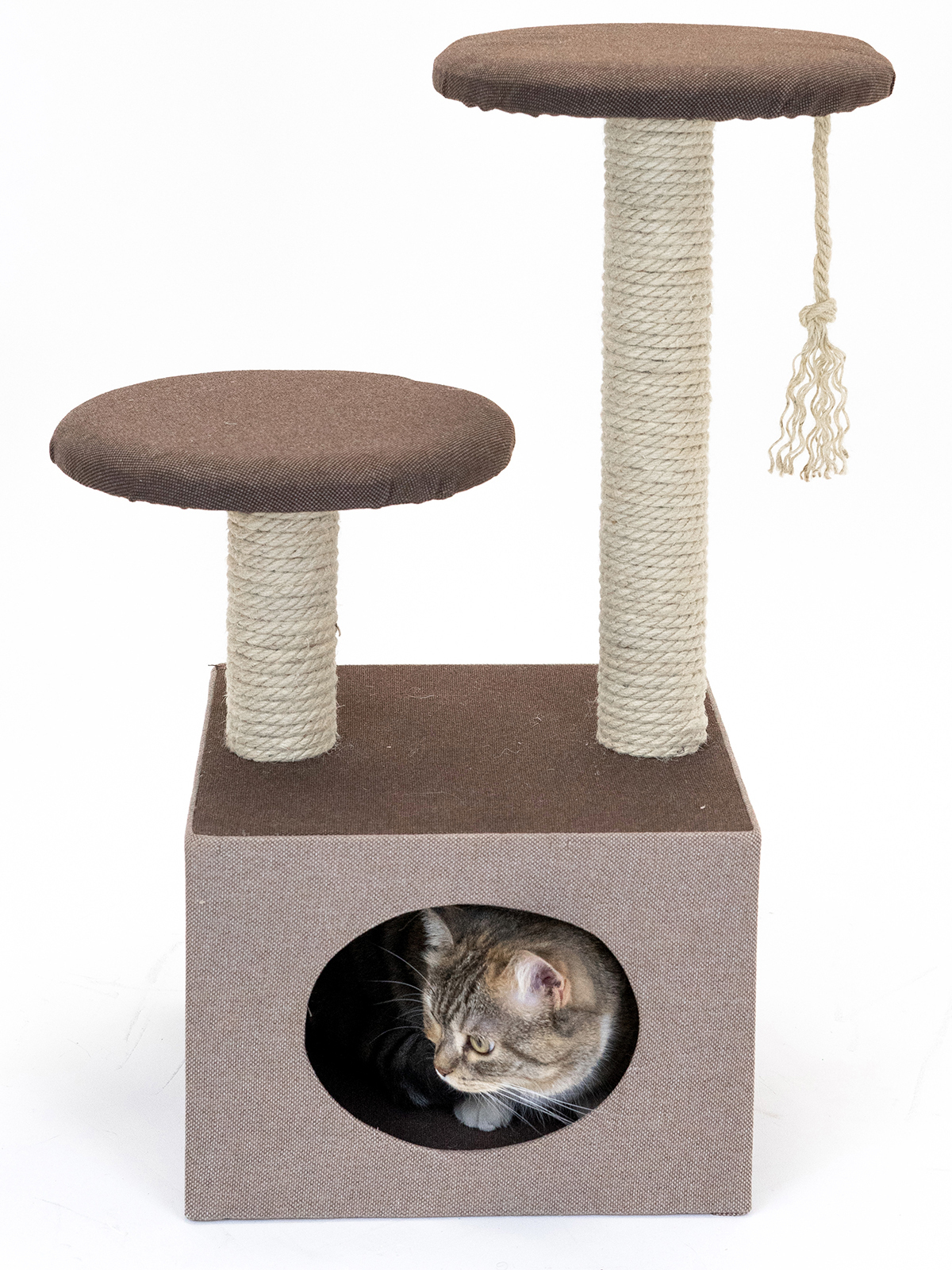

Комплекс для кошек PetTails Хайтек, коричневый, 3 уровня, 35 х 52 х h74 см
