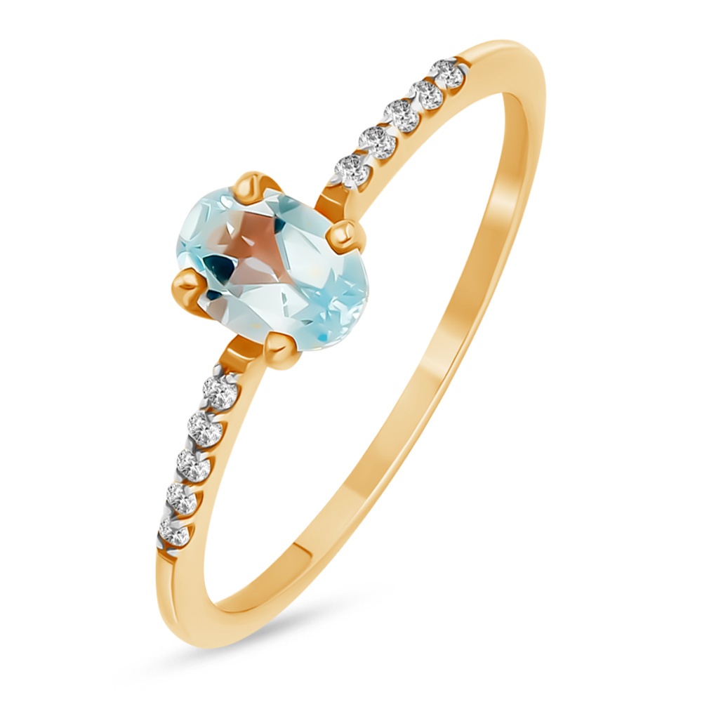 

Кольцо из золота р.  585Gold 201015064, топаз\фианит, 201015064